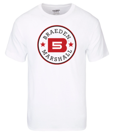 B5 T-Shirt, White w/ Red &amp; White Main B5 Logo