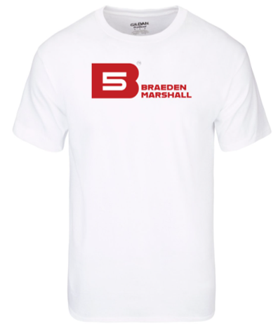 B5 T-Shirt, White w/ Red &amp; White B5 Logo
