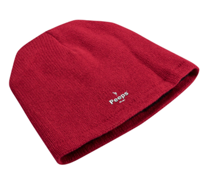 PEEPS Embroidered Beanie, Red w/White Logo
