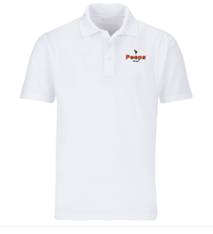 PEEPS Embroidered Polo Shirt - White w/ Red Logo