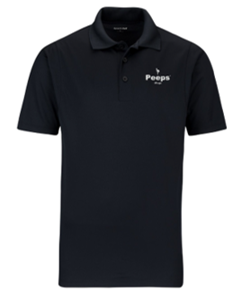 PEEPS Embroidered Polo Shirt - Black w/White Logo