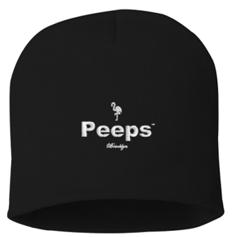 PEEPS Embroidered Beanie, Black w/White Logo