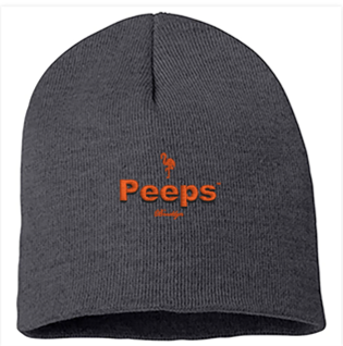 PEEPS Embroidered Beanie, Grey w/Red Logo