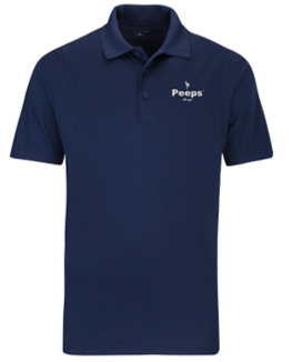 PEEPS Embroidered Polo Shirt - Navy w/White Logo