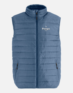 PEEPS Men's Embroidered Puffer Vest - Blue w/White Logo