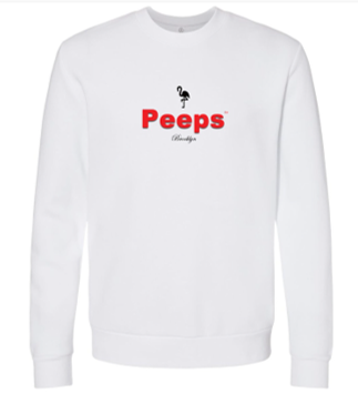 PEEPS Cozy Fleece Sweatshirt - White w/Red &amp; Black Logo