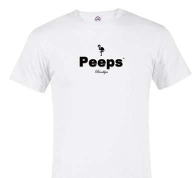 PEEPS Brand T-Shirt, White w/Black Logo