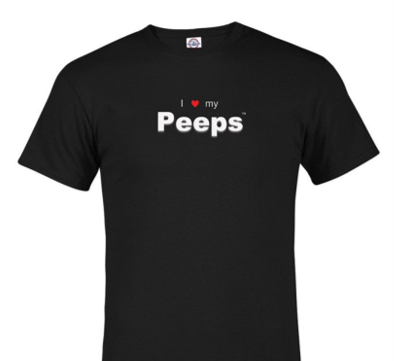 PEEPS Love T-Shirt, Black w/White Logo