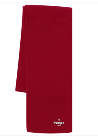 PEEPS Embroidered Scarf, Red w/White Logo