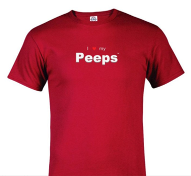 PEEPS Love T-Shirt, Red w/White Logo