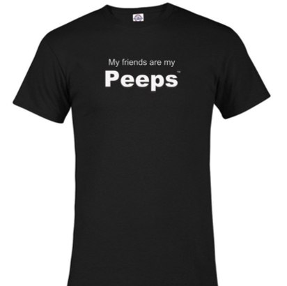 PEEPS Friends T-Shirt, Black w/White Logo