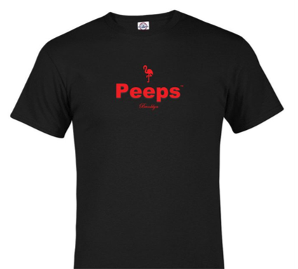 PEEPS Brand T-Shirt, Black w/Red Logo