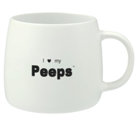 PEEPS Vida Ceramic Mug 15 oz - White w/Black Logo