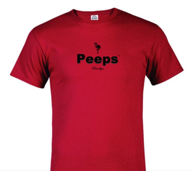 PEEPS Brand T-Shirt, Red w/Black Logo
