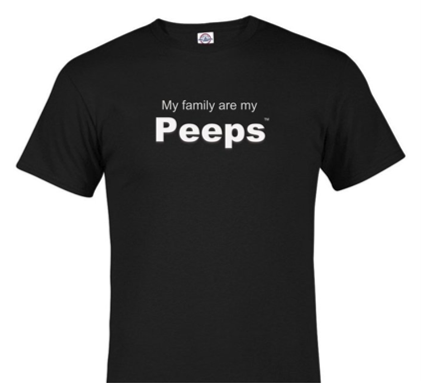 PEEPS Family T-Shirt, Black w/White Logo