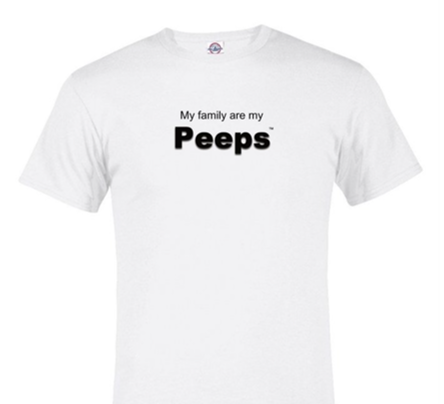 PEEPS Family T-Shirt, White w/Black Logo
