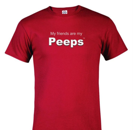 PEEPS Friends T-Shirt, Red w/White Logo