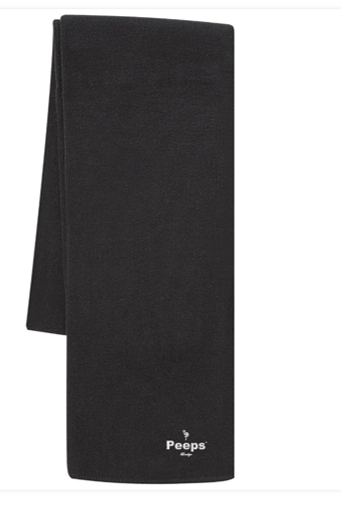 PEEPS Embroidered Scarf, Black w/White Logo
