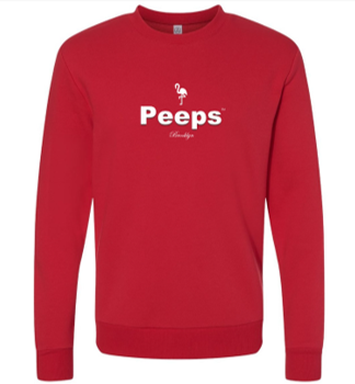 PEEPS Cozy Fleece Sweatshirt - Red w/White Logo