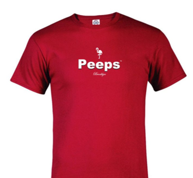 PEEPS Brand T-Shirt, Red w/White Logo