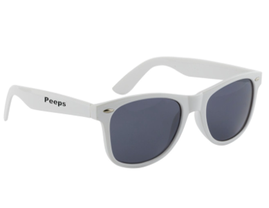 PEEPS Brand Sunglasses - White w/Black Logo