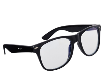 PEEPS Brand Blue-Ray Glasses - Black w/White Logo