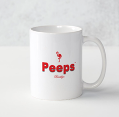 PEEPS Brand Ceramic Mug 11 oz - White w/Red Logo
