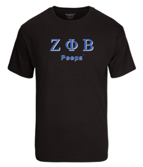 PEEPS Greek T-shirt - ZETA Black1