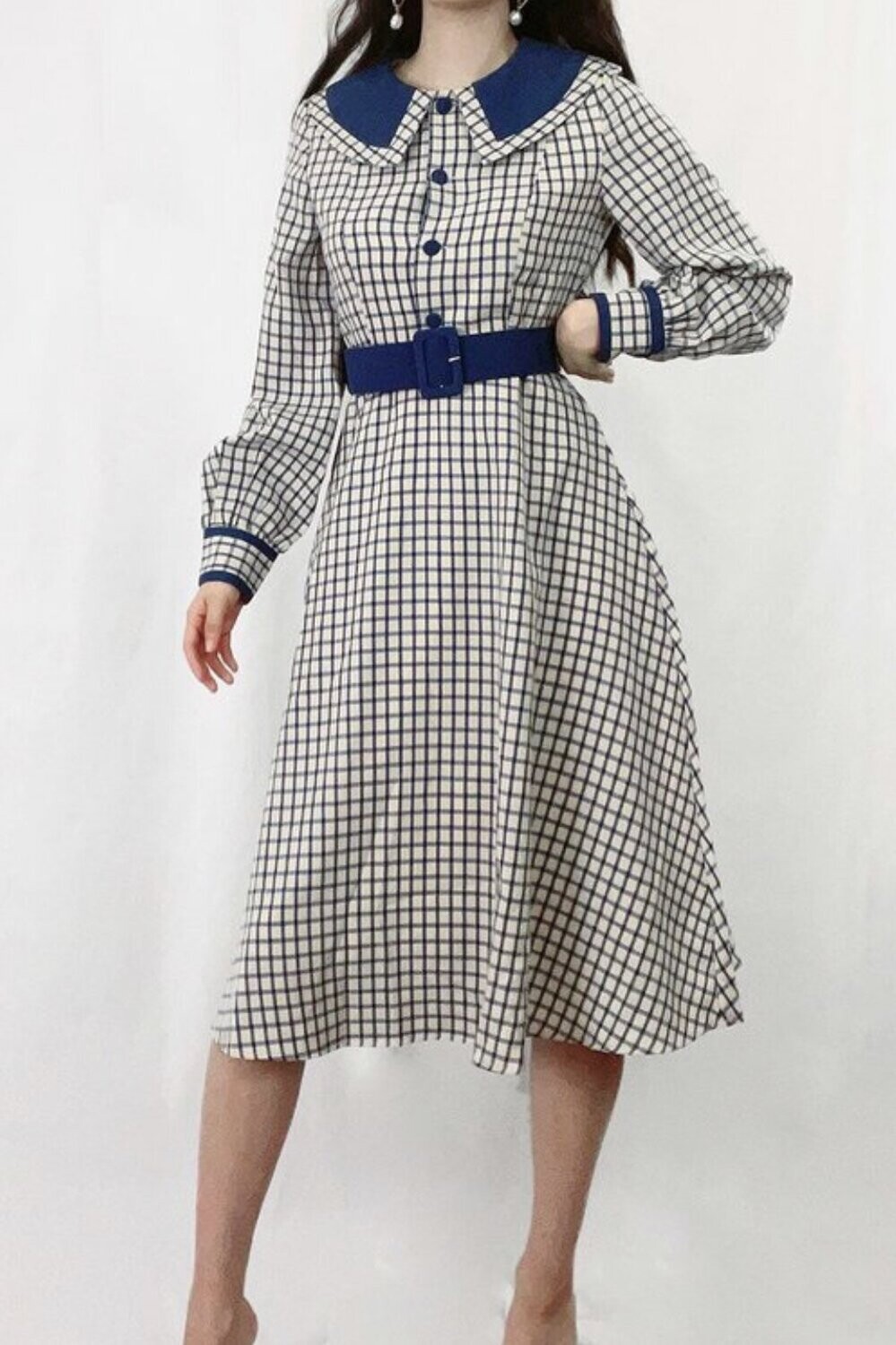 The Retro Woman Vintage Checkered Dress