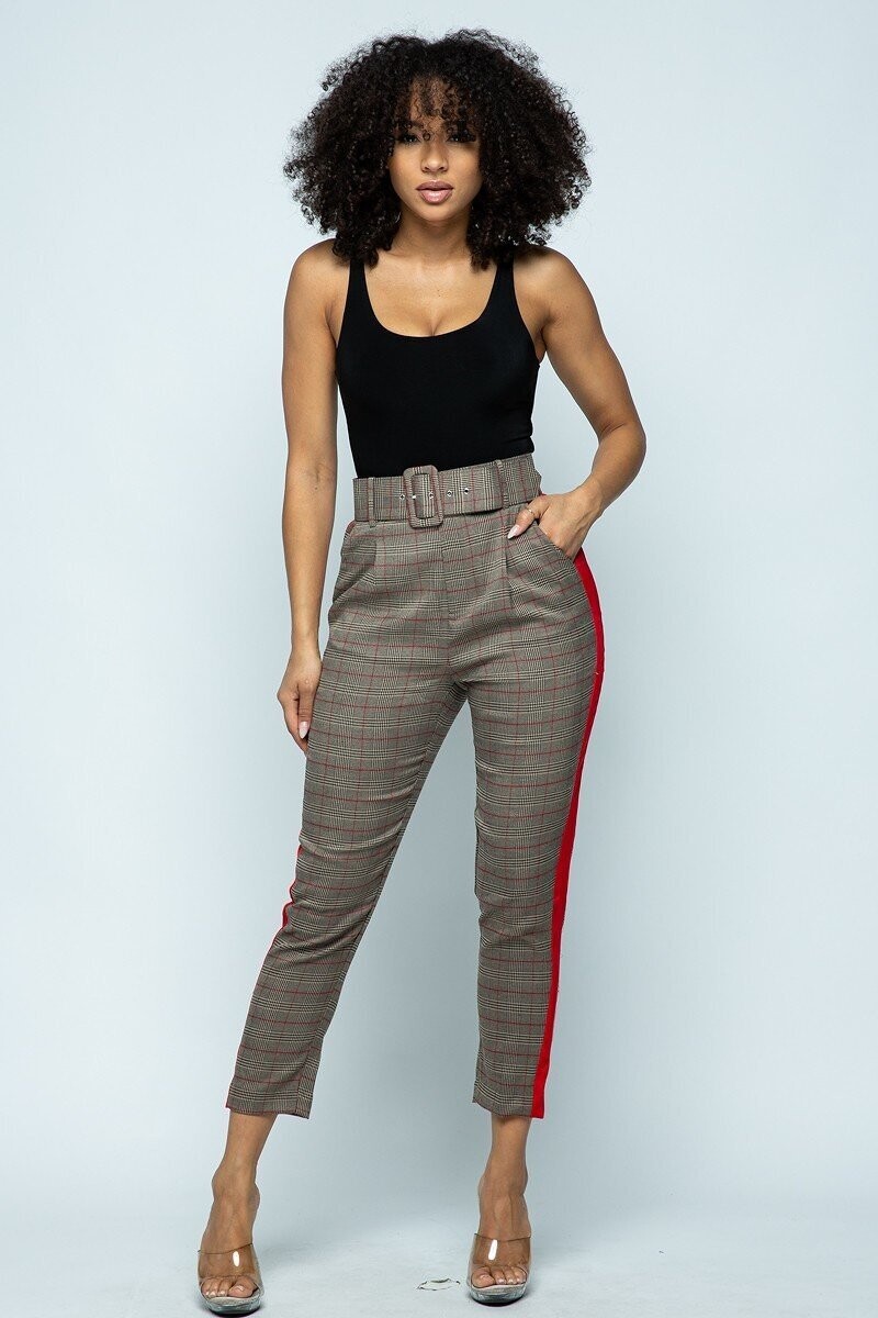 Tartan High Waisted Trousers