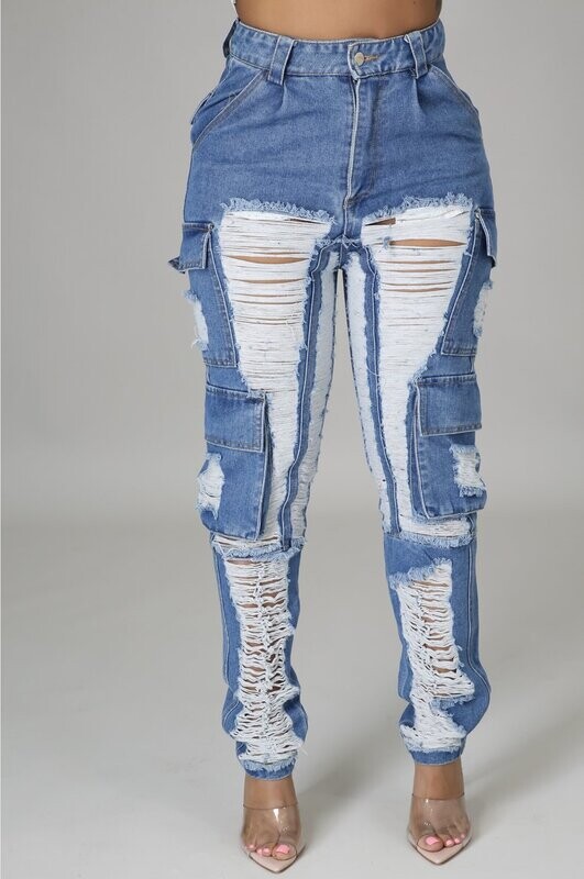 Eye Catching Vintage Cargo Jogger Denim