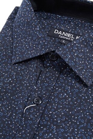 Navy Floral print Long Sleeve Shirt