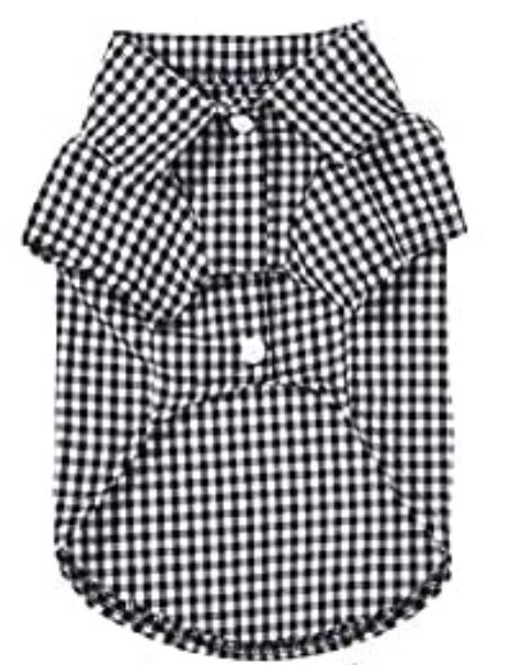 Pet Plaid Shirt- Black and White