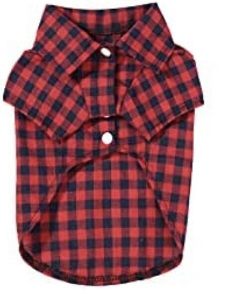 Pet Plaid Shirt- Red and Blue