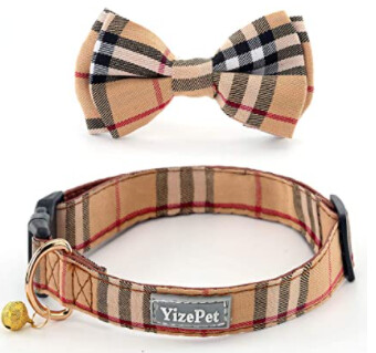 Plaid Pet Bowtie Collar