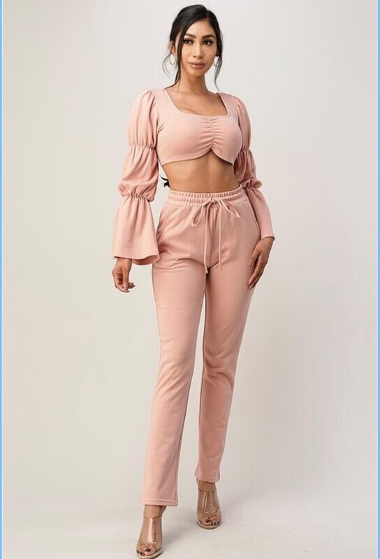 Make'em Blush  2-Piece Jogger Set