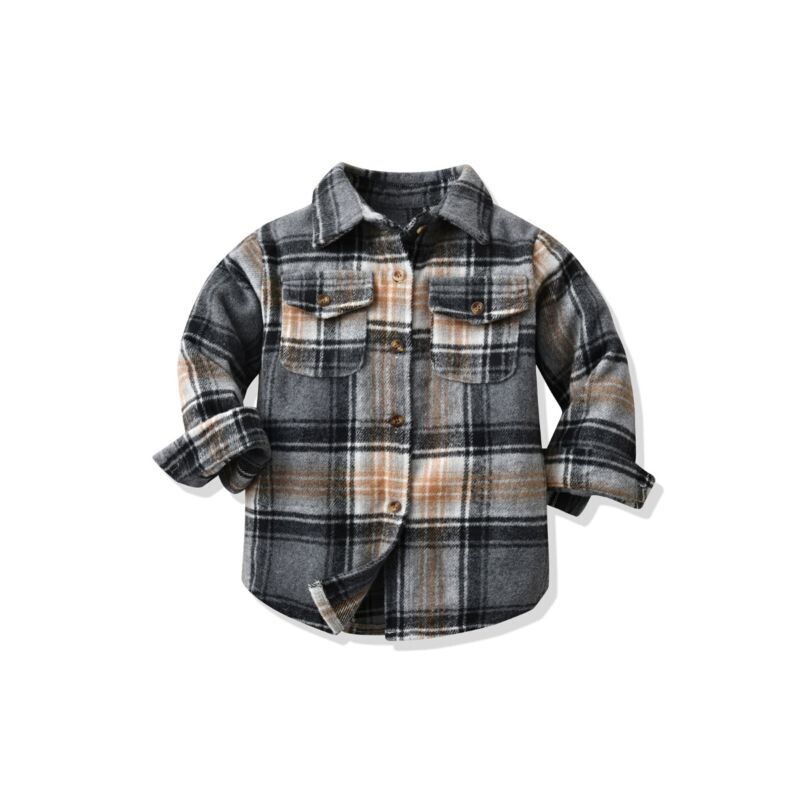 Plaid Print Boys Shirts