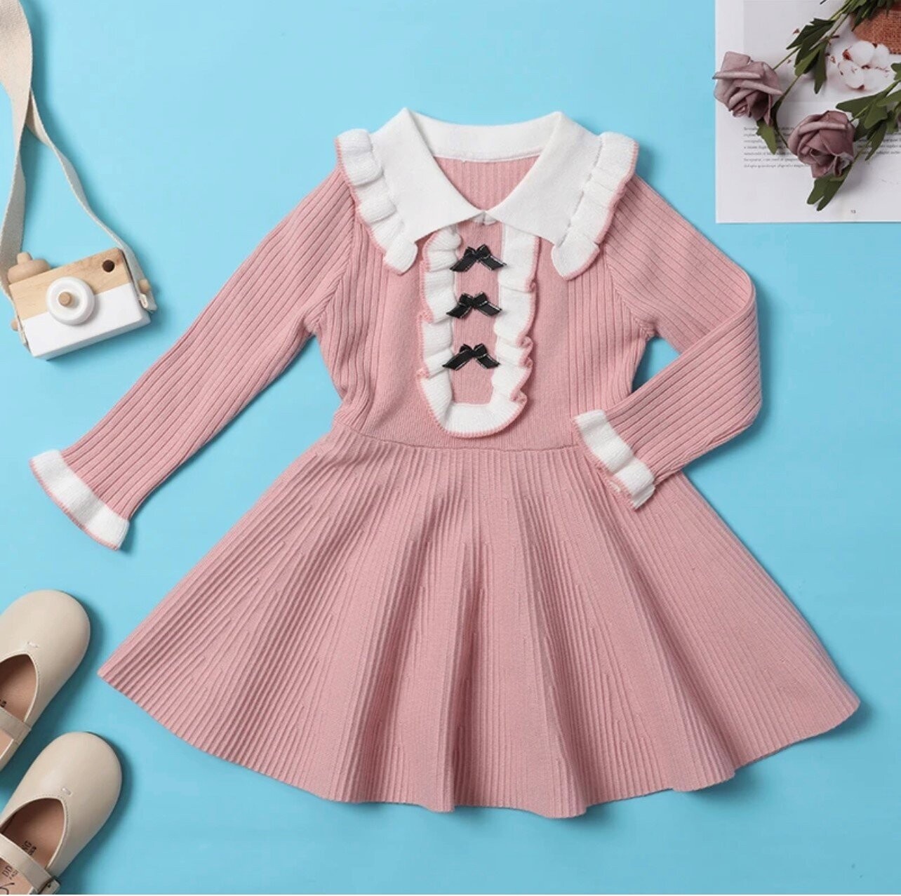 Long Sleeve Vintage Sweater Dress