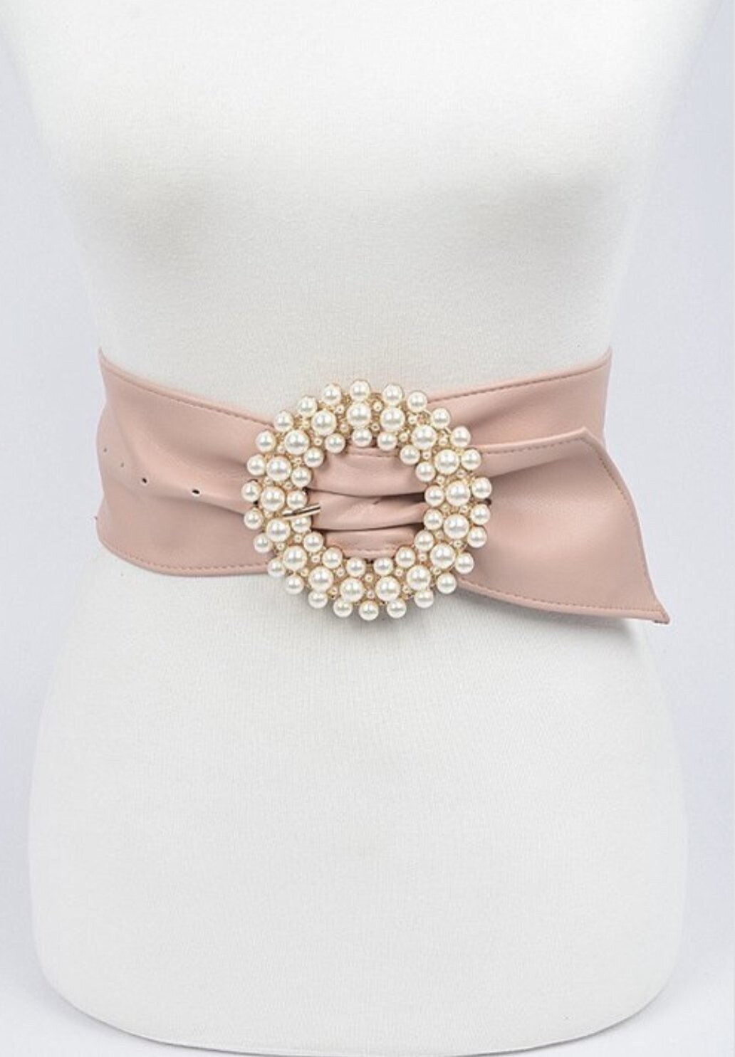Pearl Metal Buckle Waist Belt