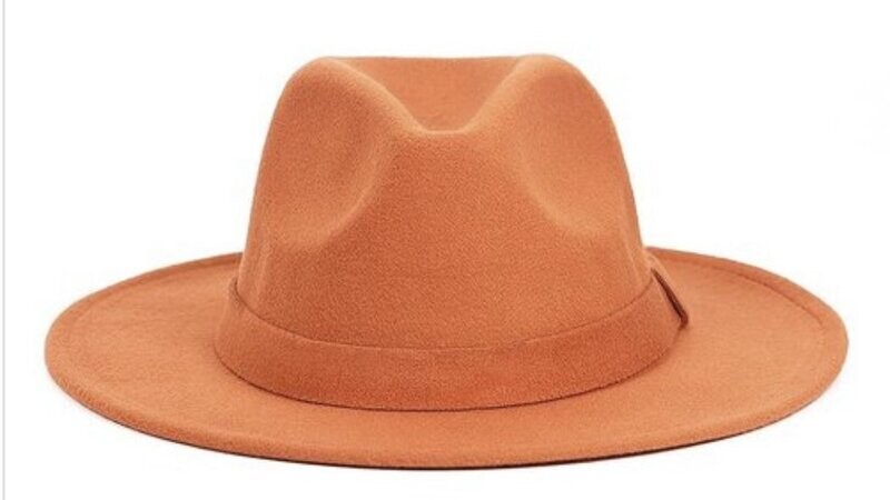 Classic Fedora Hat (Burnt Orange)