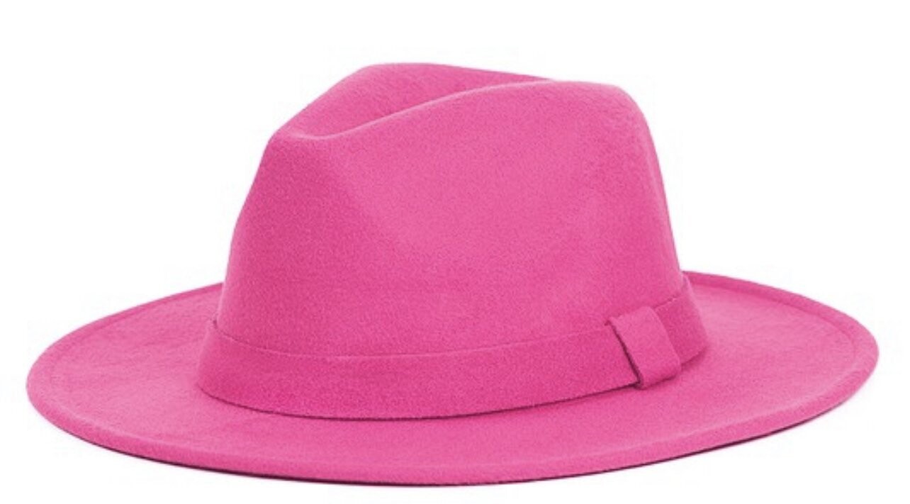 Classic Fedora Hat (Hot Pink)