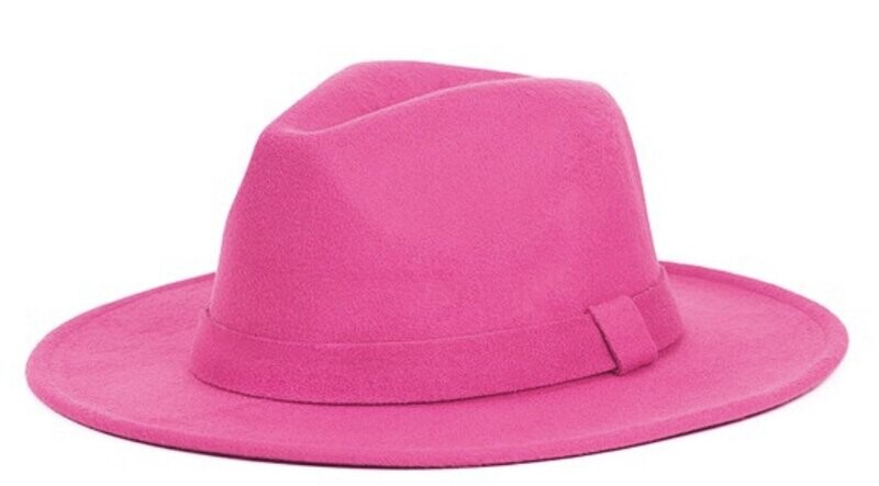 Classic Fedora Hat (Hot Pink)