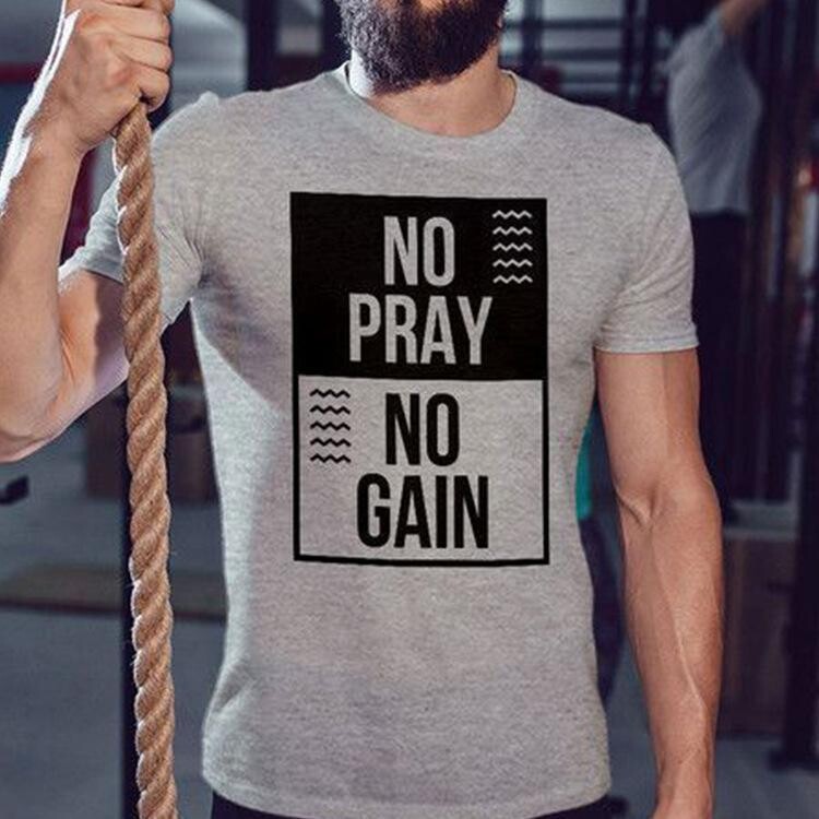 Men's No Pray No Gain Crew Neck T-Shirt