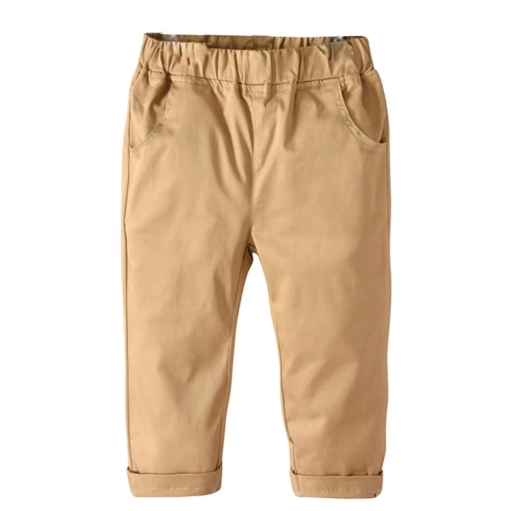 Solid Casual Pants-Khaki