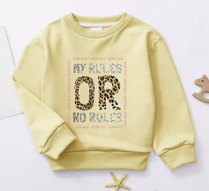 Leopard Print Letter Pattern Sweatshirt