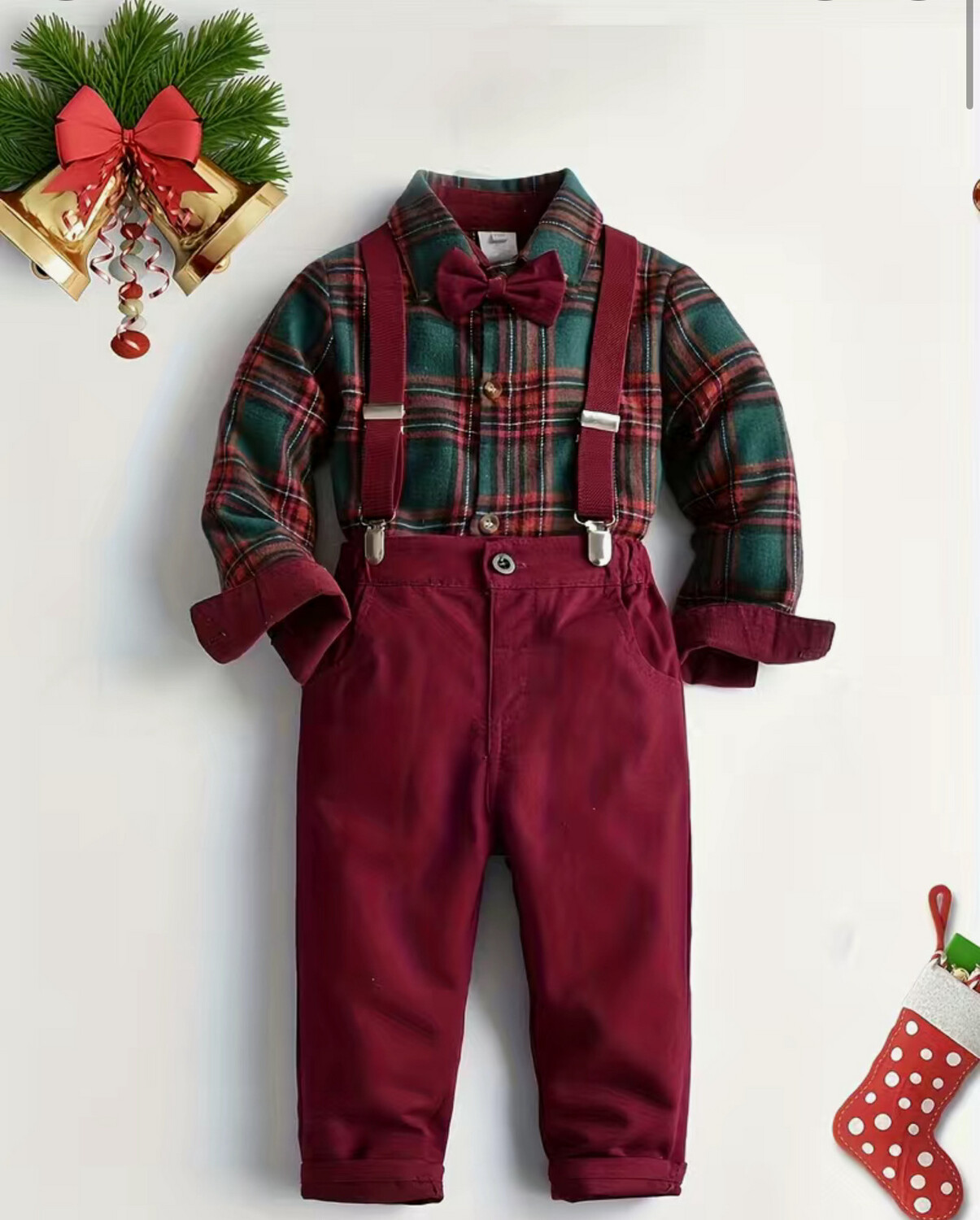 Burgundy Gentleman Overalls Set