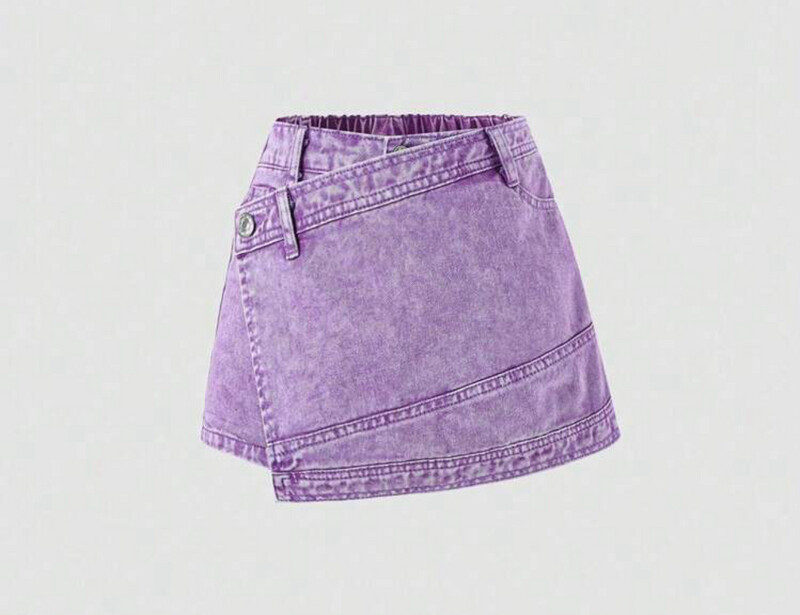 Street-Style Purple Denim Skort