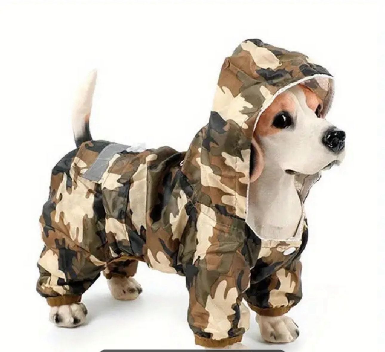 Army Reflective Waterproof Pet Raincoat