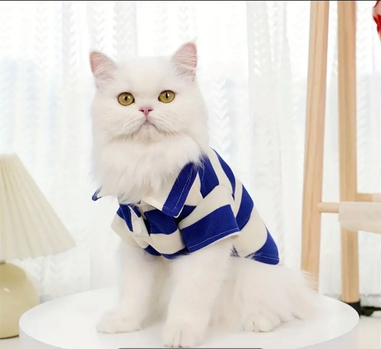 Fashion Striped Polo Shirt for Pets - Navy