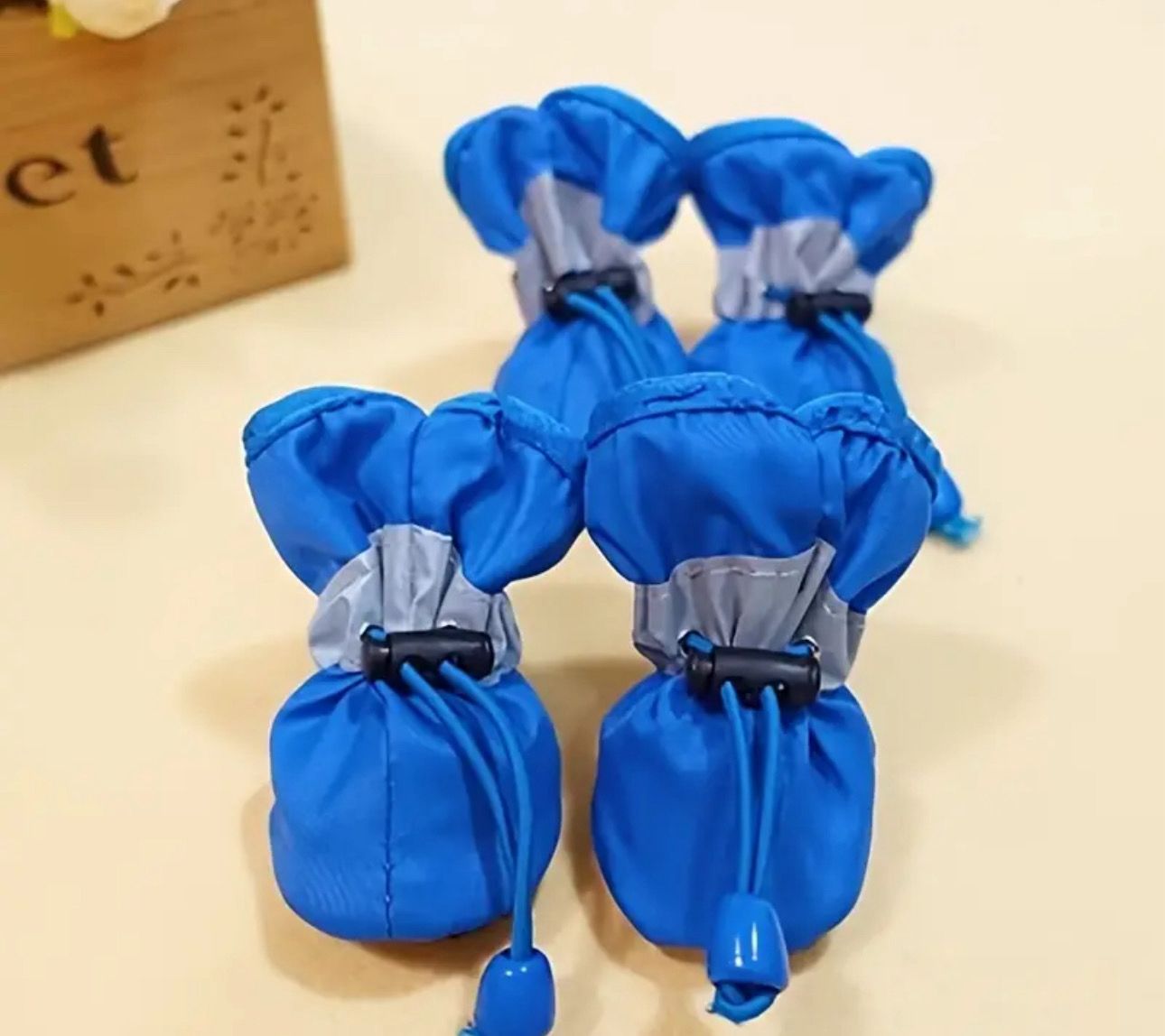 4pcs Dog Boots With Elastic Buckle - Blue